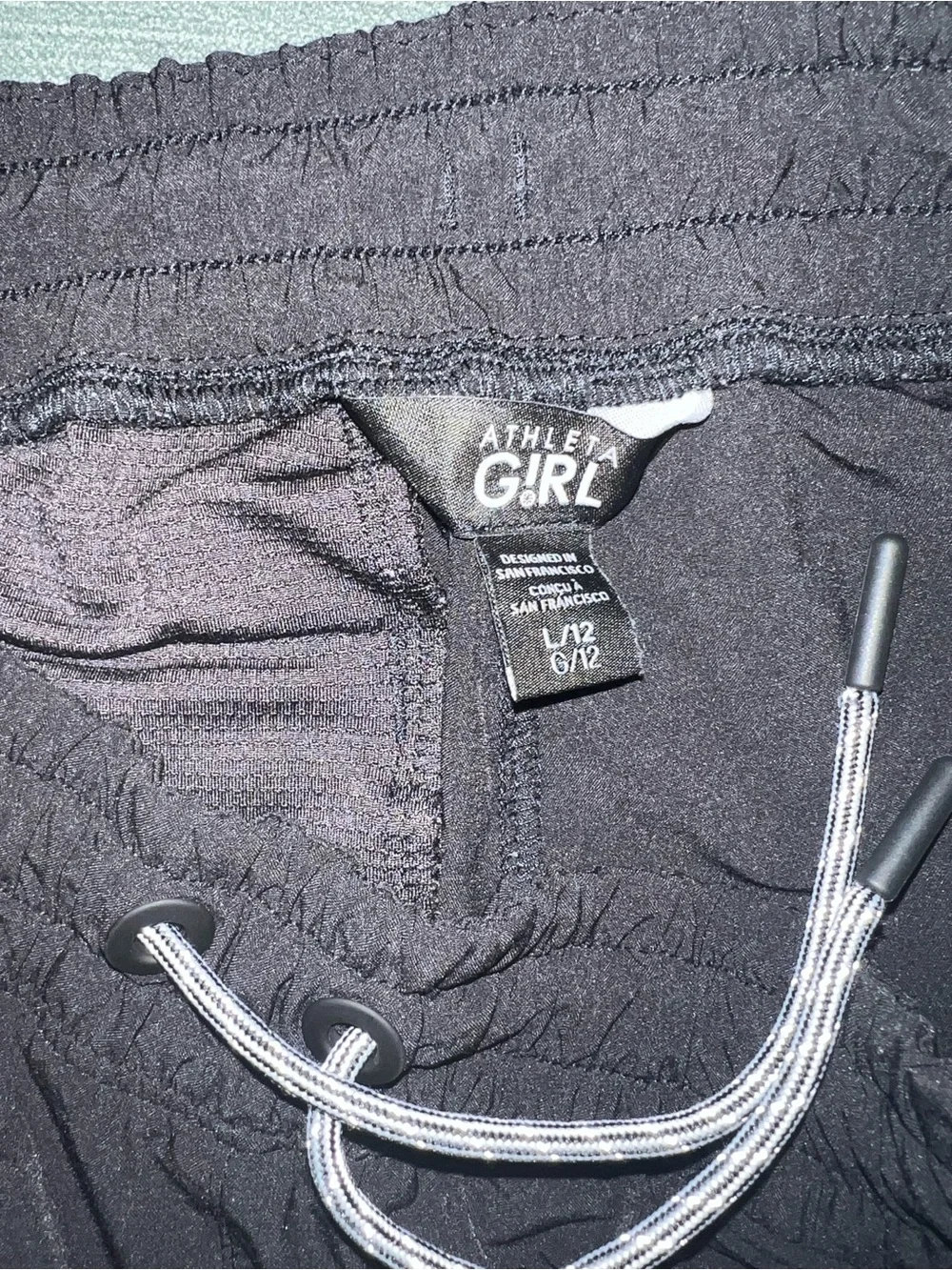 Athleta Girls Black Athletic Tank Top & Shorts Matching Set